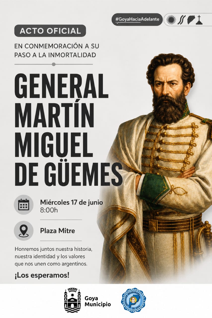 ACTO EN PLAZA MITRE PARA RECORDAR AL GENERAL MARTÍN MIGUEL DE GÜEMES